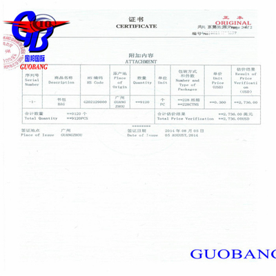 Conveniente Certificación de Origen CIQ y Fumigation Sosa con servicio de envío por correo
