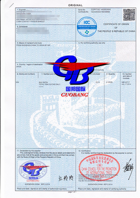 Formulario A Formulario E Formulario F Documento del certificado de origen TNT