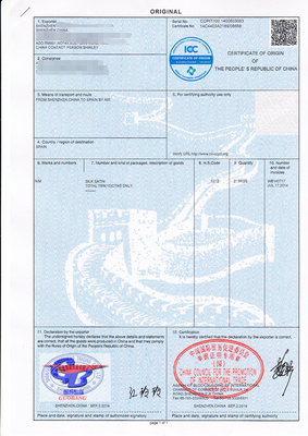 Formulario A Formulario E Formulario F Documento del certificado de origen TNT
